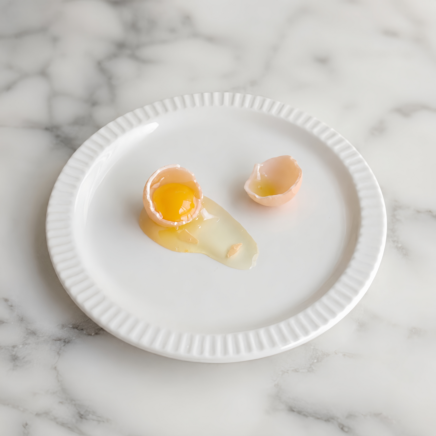 FDMINI Mini Spilled Cracked Eggs – 8 Styles Realistic Miniature Broken Egg with Shell Halves for 1:6 Scale Dollhouse Kitchen, BJD & Blythe Props