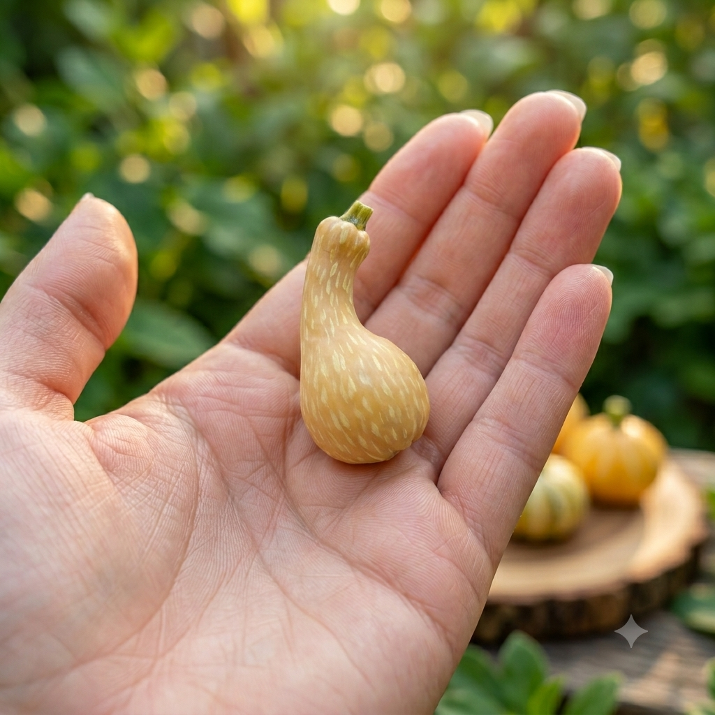 Miniature Pumpkins - Hand-Sculpted 1:6 Scale Set of 3 Pumpkin Styles: Butternut Squash, Cut Half with Seeds & Round Speckled Pumpkin, Realistic Autumn Dollhouse Food for Blythe & Barbie Dioramas, Resin Jewelry & Polymer Clay Food