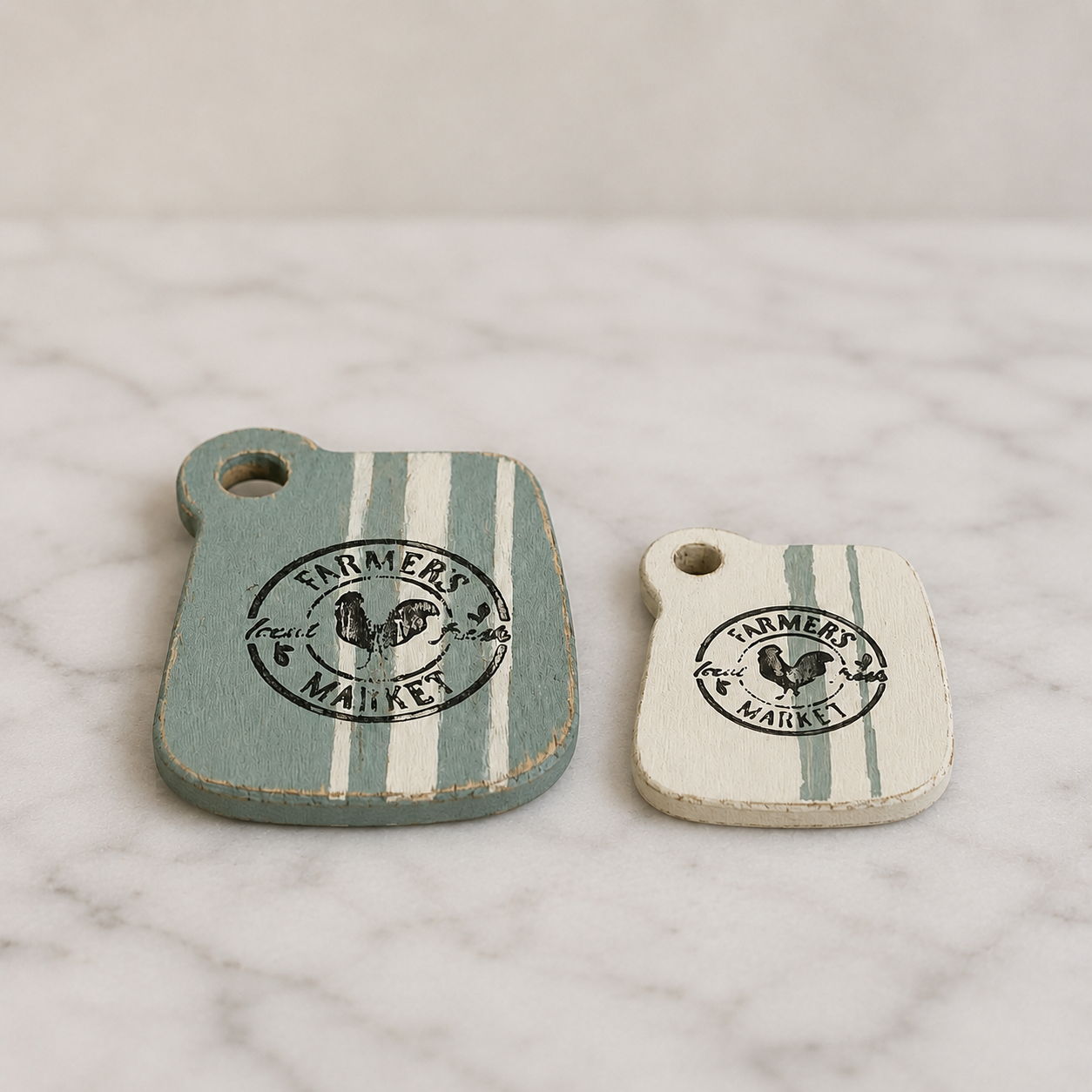 FDMINI Mini Vintage Cutting Boards – Set of 2 Miniature Farmhouse Serving Boards for 1:6 Scale Dollhouse, BJD & Blythe Kitchen Scenes