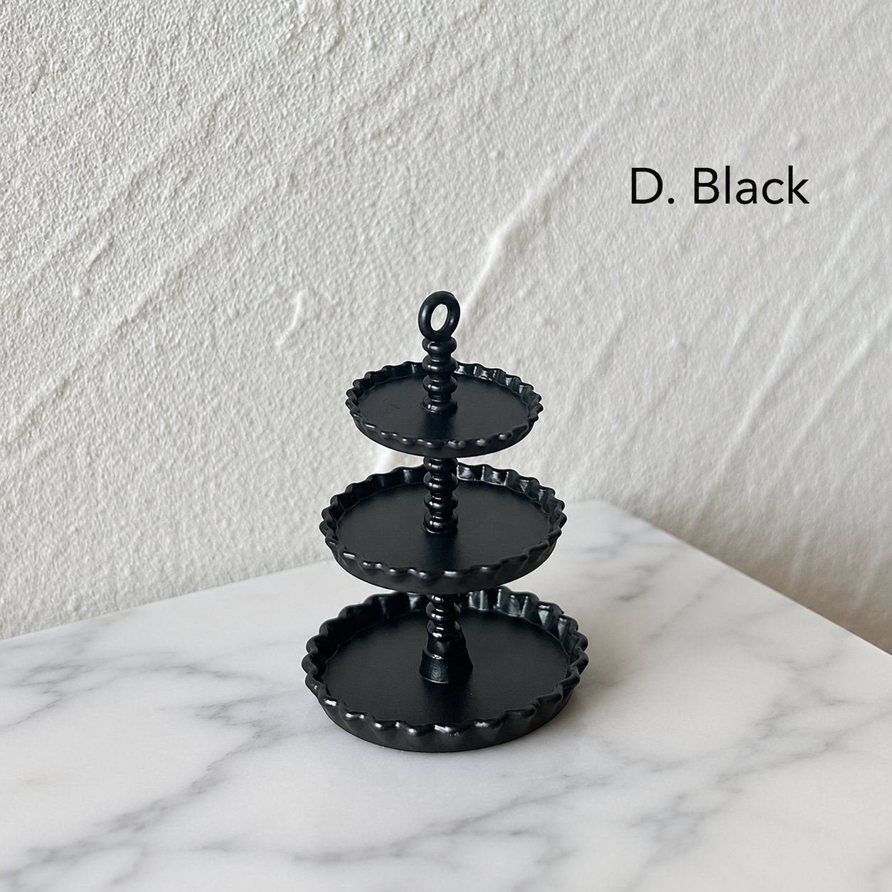 FDMINI Mini 3-Tier Cake Stand – 4 Colors Miniature Dessert Tower & Afternoon-Tea Stand for 1:12 Dollhouse & Diorama Scenes