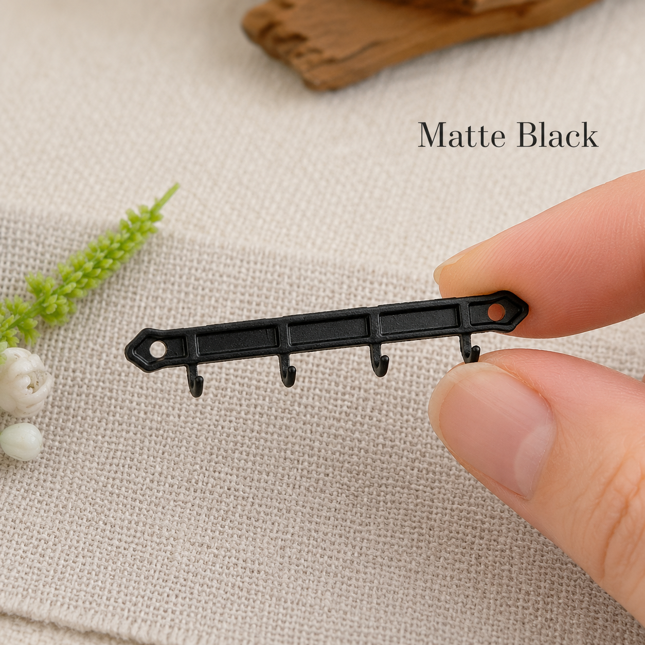 FDMINI Mini Wall Key Rack – 6 Colors Miniature Metal Hook Rail for 1:12 Dollhouse Entryway, Hallway & Room Scenes